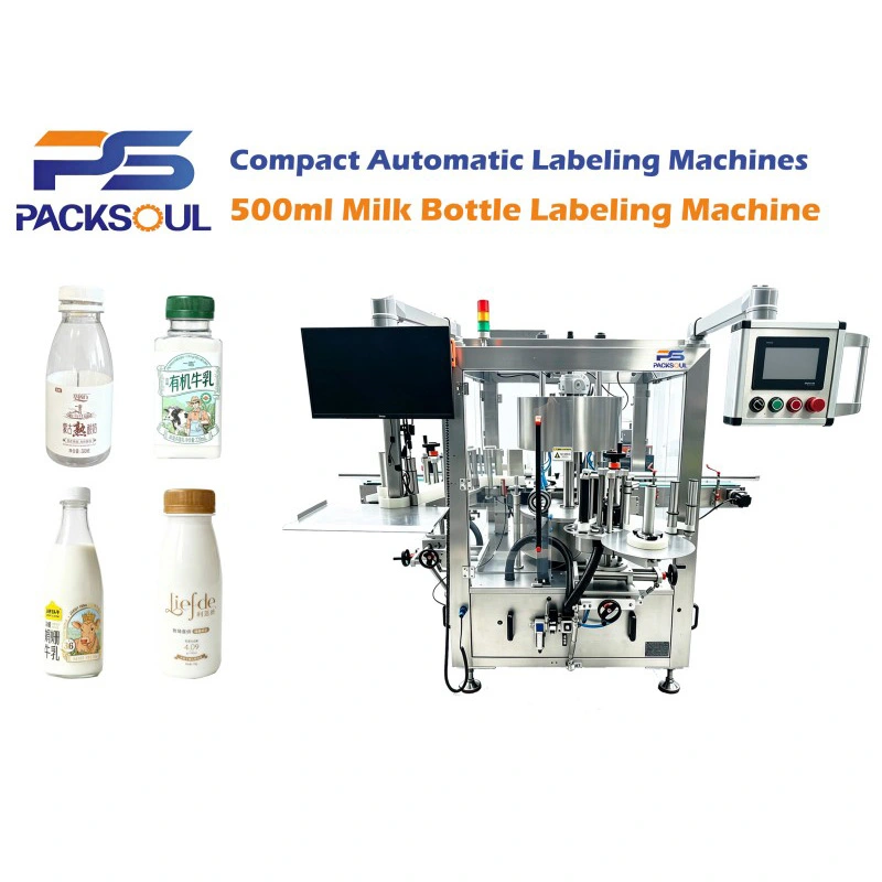 Etiketteermachine voor melkflessen van 500 ml