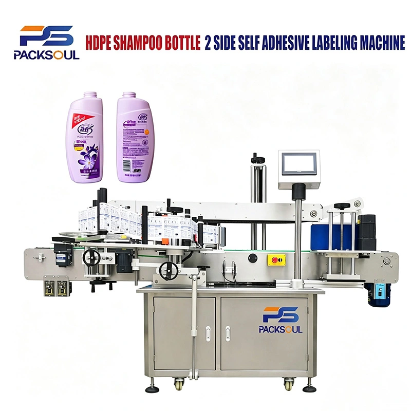 HDPE Shampoofles Dubbelzijdige etiketteermachine